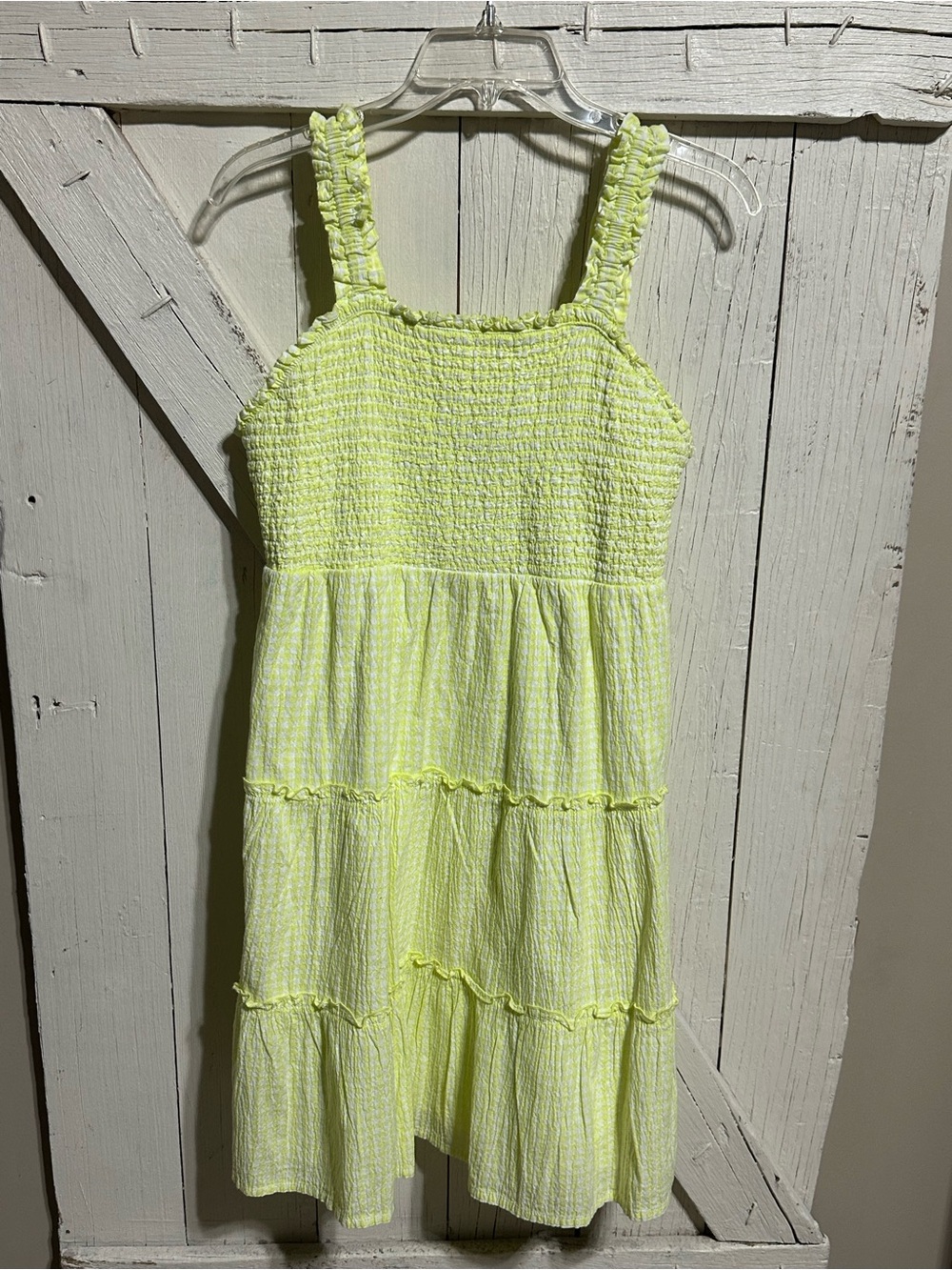Girls Neon Yellow Tiered Sundress